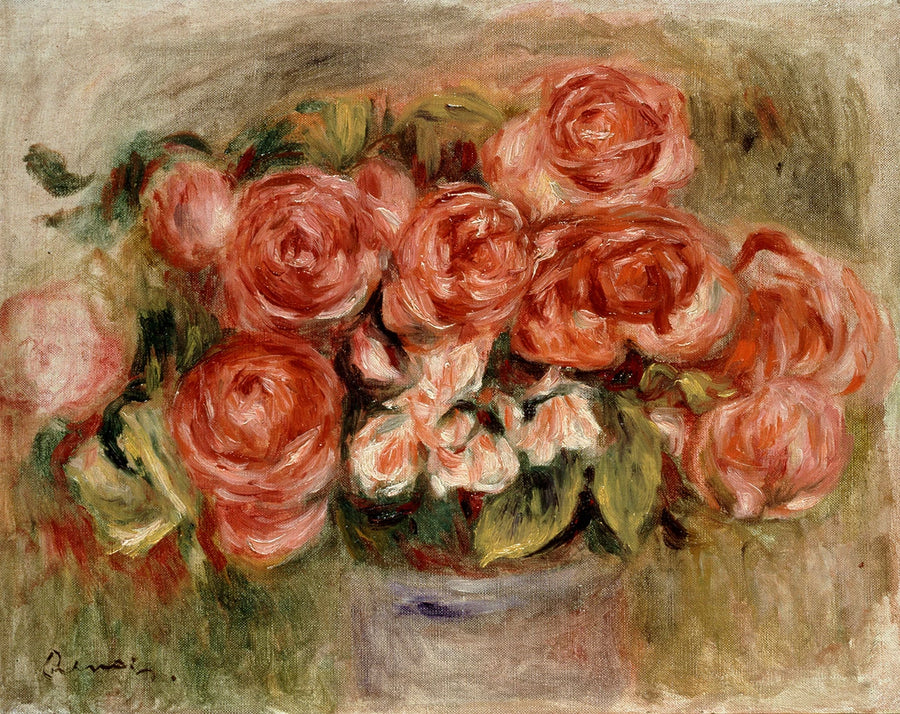 Bodegón de rosas en un jarrón - Pierre-Auguste Renoir