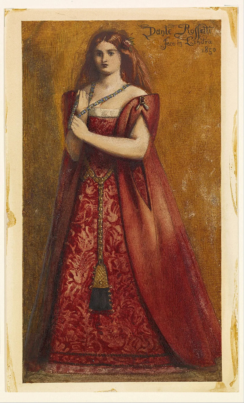 Rosso Vestida [Vestida de rojo] - Dante Gabriel Rossetti