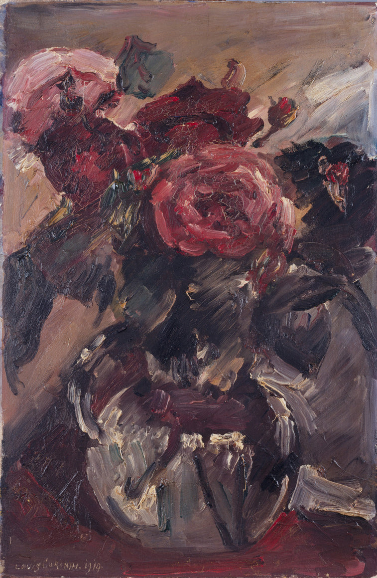 Rote Rosen in einem Glaskrug - Lovis Corinth