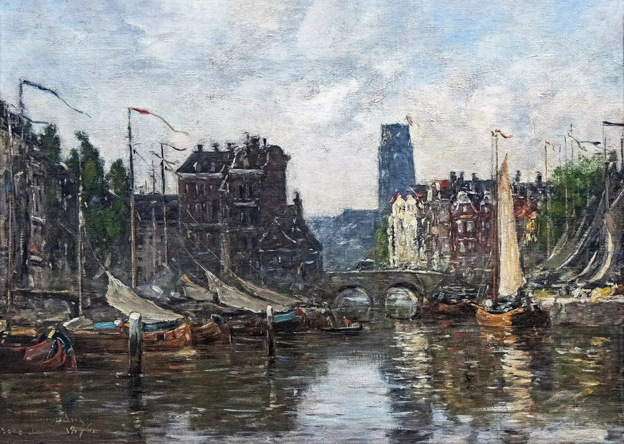 Róterdam, el puente de la Bolsa - Eugène Boudin