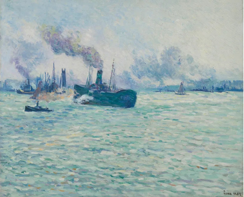 Rotterdam, escena de puerto - Maximilien Luce