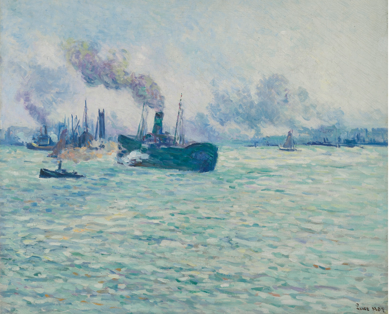 Rotterdam, escena de puerto - Maximilien Luce