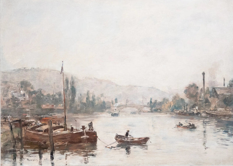 Ruan - La costa de Sainte-Catherine, bruma de la mañana - Eugène Boudin