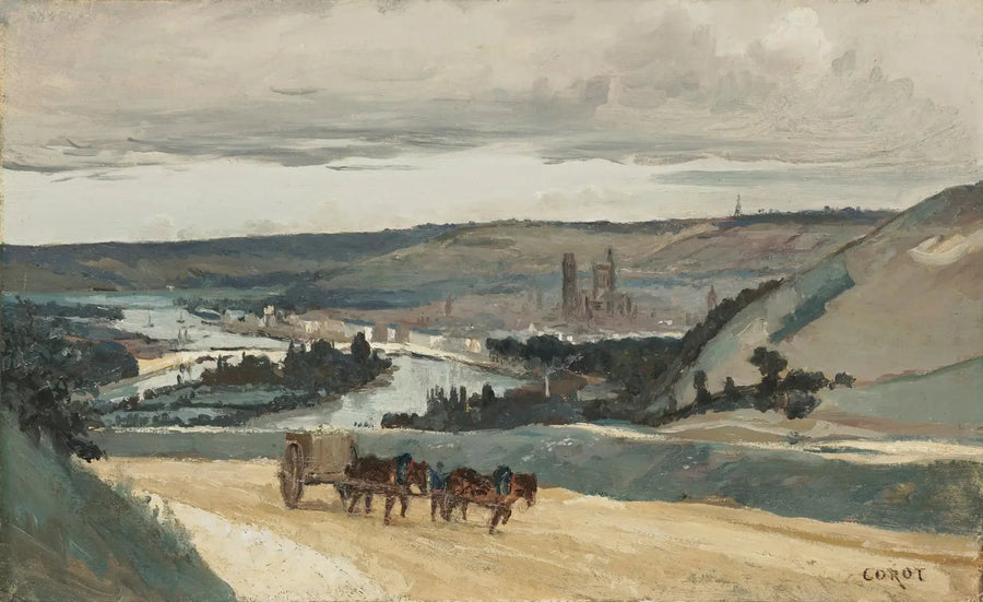 Rouen, vista de las colinas que dominan la ciudad - Jean-Baptiste Camille Corot