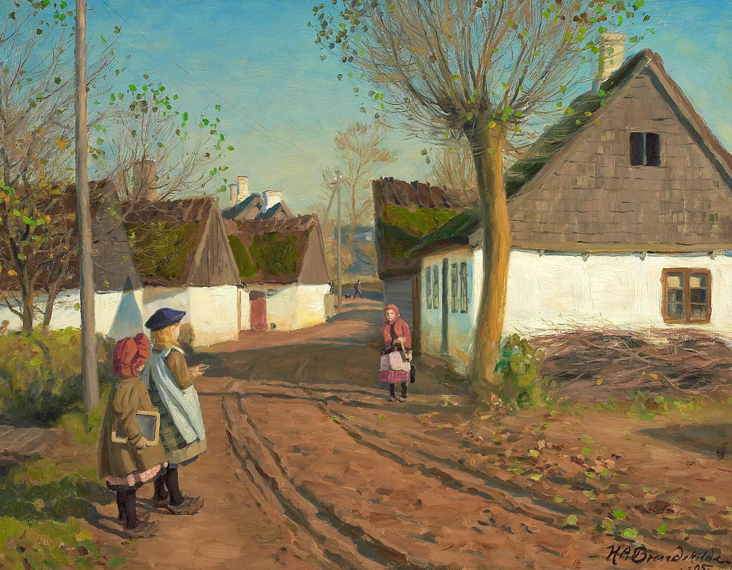 Route à travers Abbednæs près de Gaunø. - H. A. Brendekilde - Alpha Reproduction