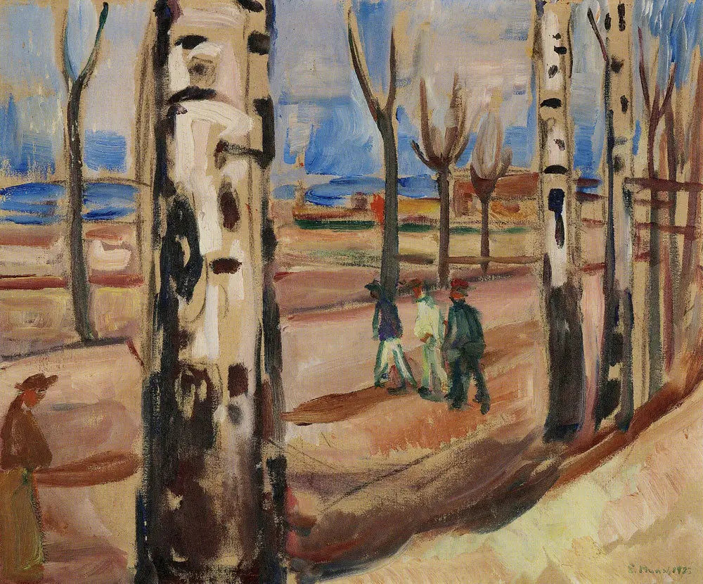 Reproduction du tableau « Route avec abres - Edvard Munch » par Alpha Reproduction en peinture à l’huile