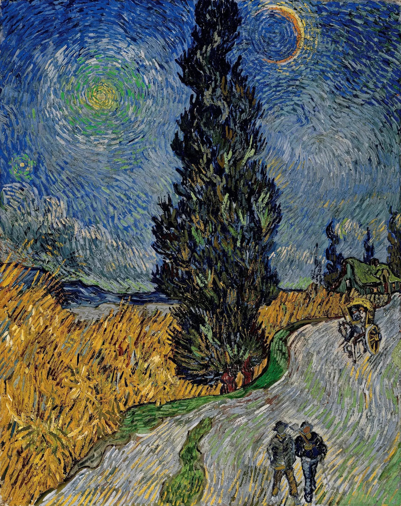 Ruta con un ciprés y una estrella - Vincent van Gogh