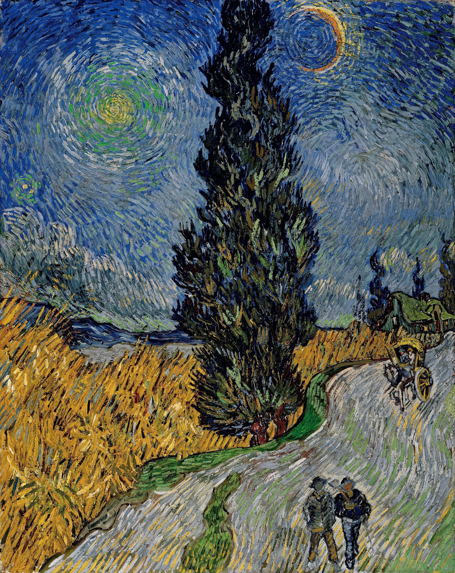 Ruta con un ciprés y una estrella - Vincent van Gogh