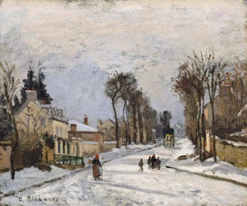 Ruta de Versalles a Louveciennes, efecto de nieve - Camille Pissarro