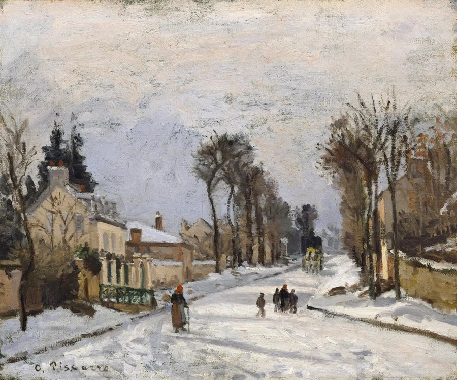 Ruta de Versalles a Louveciennes, efecto de nieve - Camille Pissarro