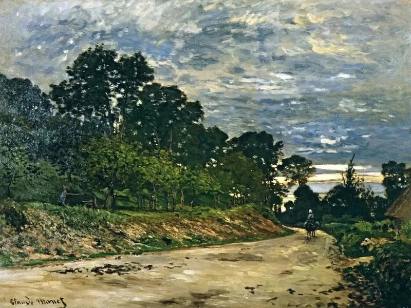 La carretera frente a la granja Saint-Siméon W24 - Claude Monet