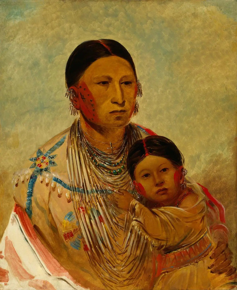 Ru-ton-ye-wee-ma, paloma mensajera, mujer de nube blanca - George Catlin