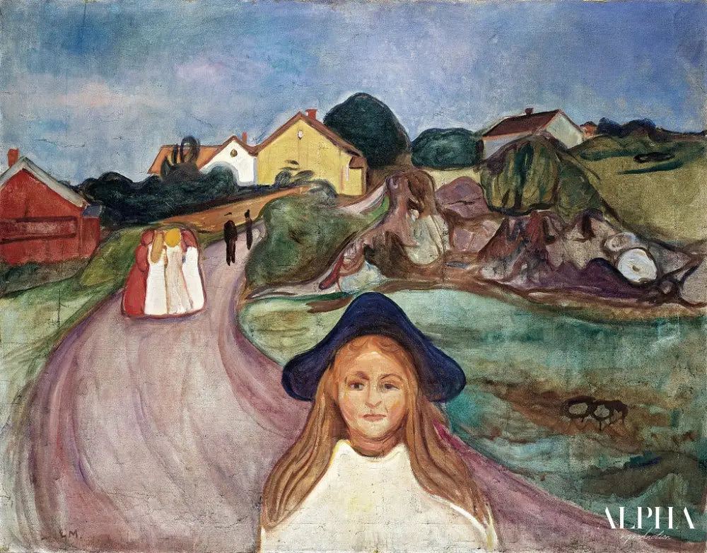 Rue à Asgardstrand - Edvard Munch - Reproductions de tableaux et peintures haut de gamme