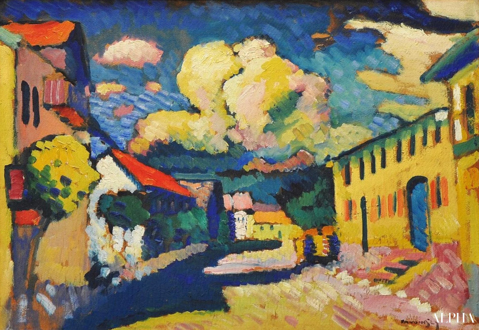 Rue à Murnau - Une rue de village - Vassily Kandinsky - Reproductions de tableaux et peintures haut de gamme