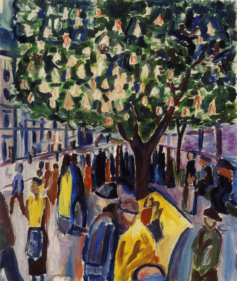 calle con castaño en flor - Edvard Munch