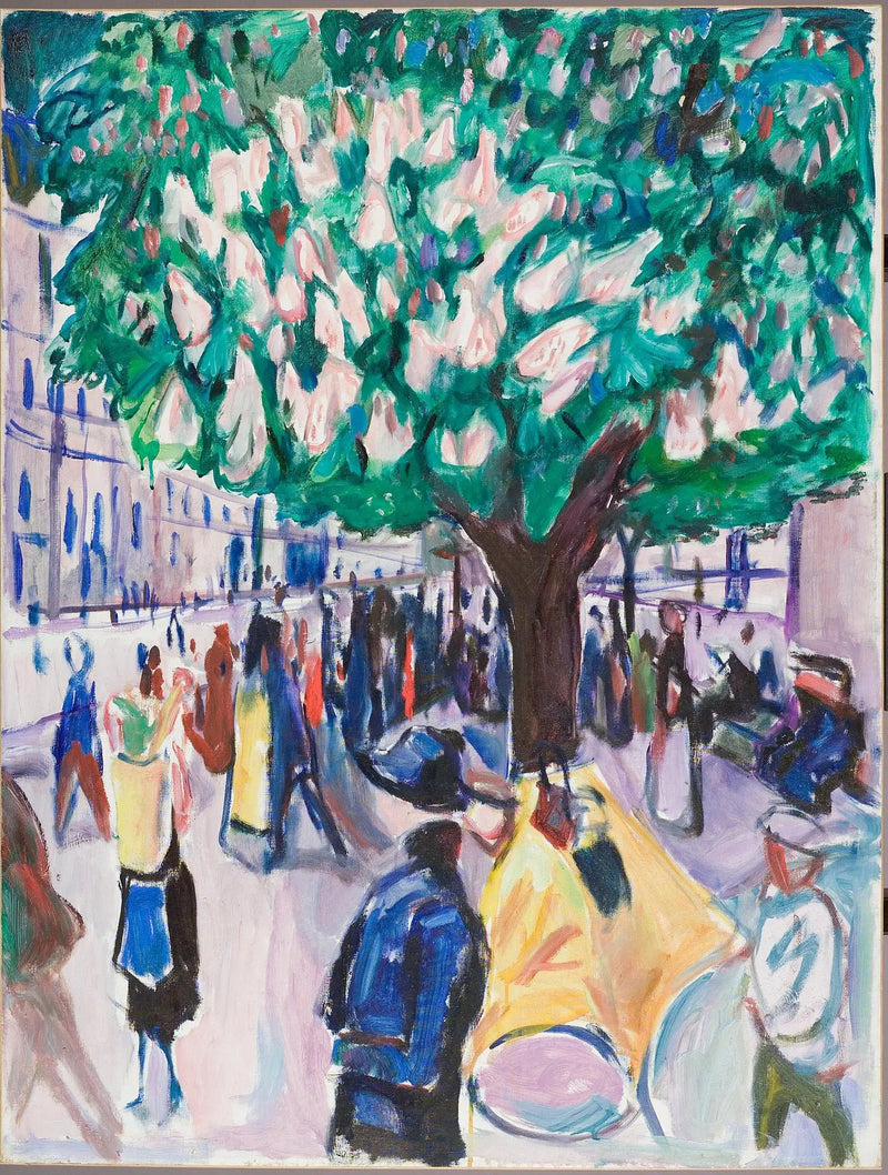 calle con castaño en flor - Edvard Munch