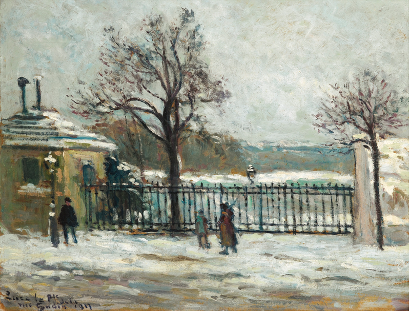 Calle Gudin, vista de invierno del jardín - Maximilien Luce