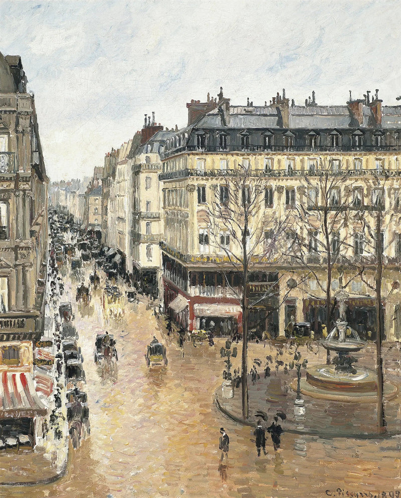 Rue Saint-Honoré, Tarde, Efecto de Lluvia - Camille Pissarro