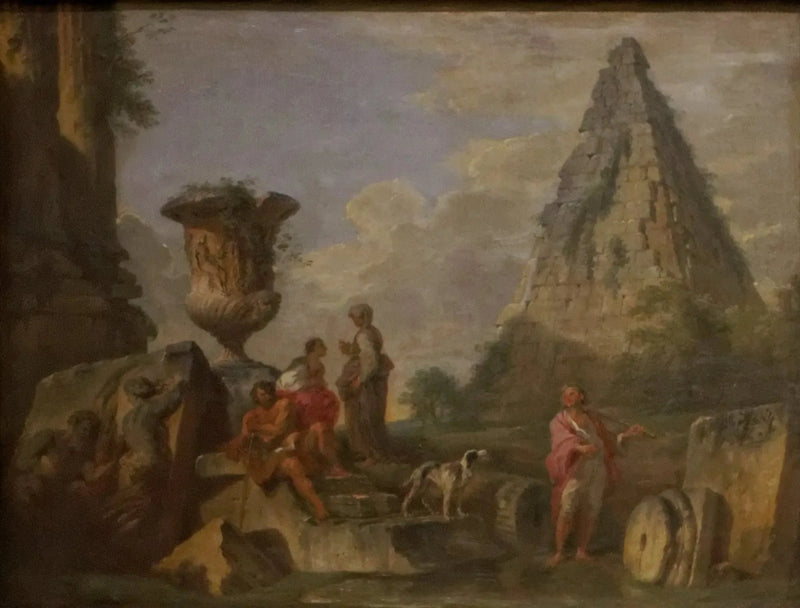 ruinas antiguas con la pirámide de Cayo Cestio - Giovanni Paolo Panini