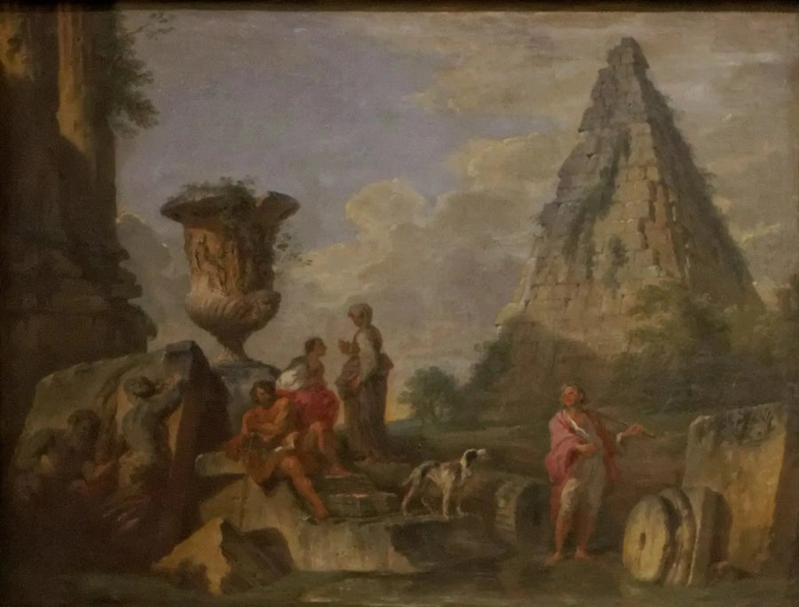 ruinas antiguas con la pirámide de Cayo Cestio - Giovanni Paolo Panini