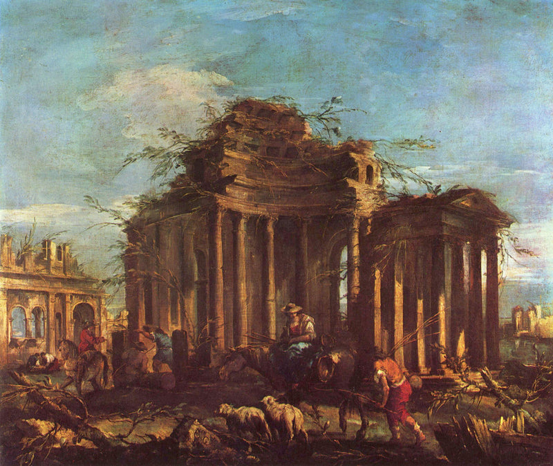 Ruinas con personajes - Francesco Guardi