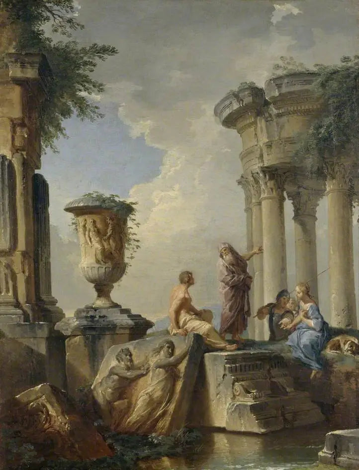 Ruinas con un profeta y otras figuras - Giovanni Paolo Panini
