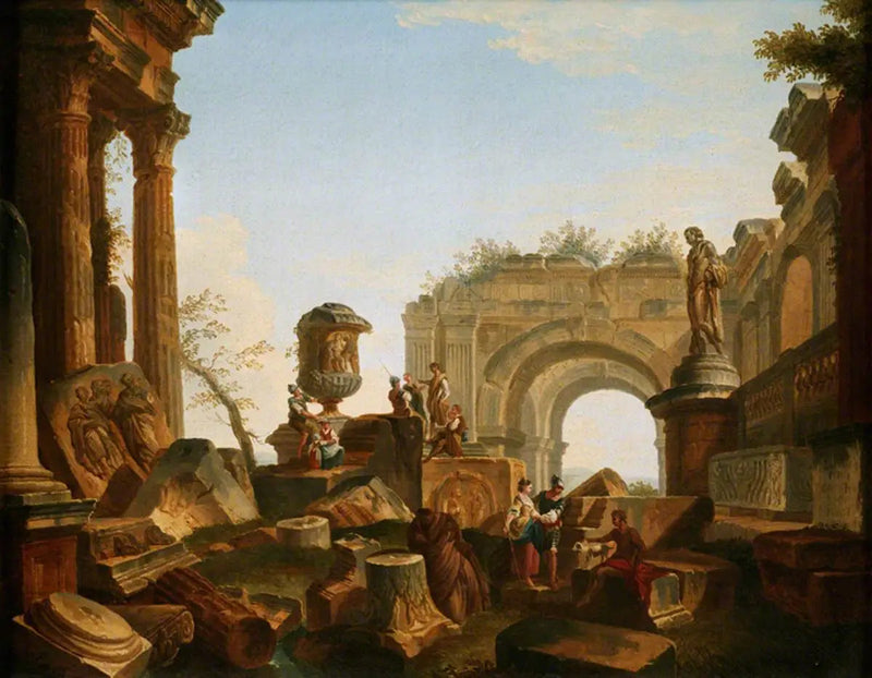 Ruinas con una urna y un arco - Giovanni Paolo Panini