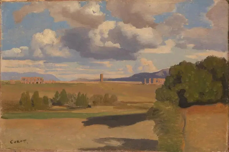 Ruinas en el campo romano, con acueducto Claudio - Jean-Baptiste Camille Corot