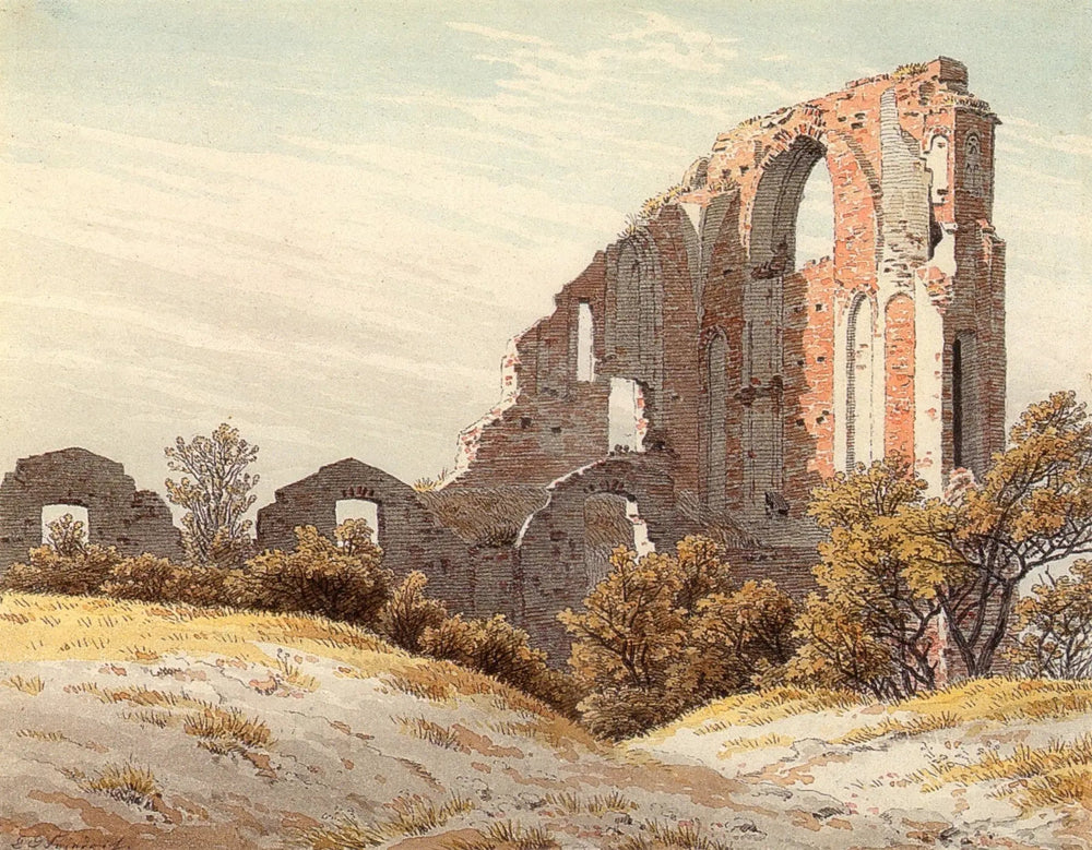 ruines de l'Abbaye d'Eldena - Caspar David Friedrich image 1 copie de tableau peinte à la main