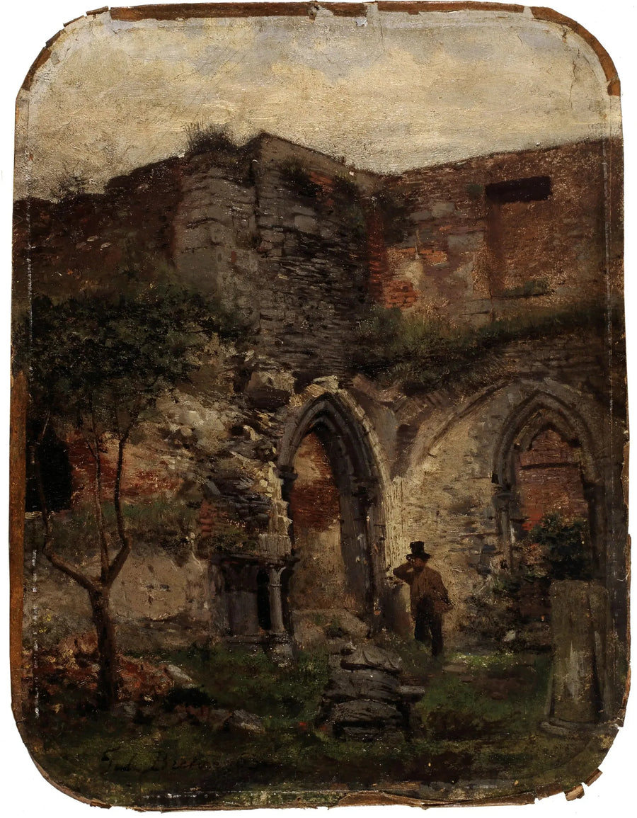 Ruinas de la abadía de San Bavón en Gante - Jules Breton