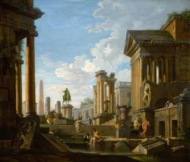 Ruinas y figuras romanas - Giovanni Paolo Panini