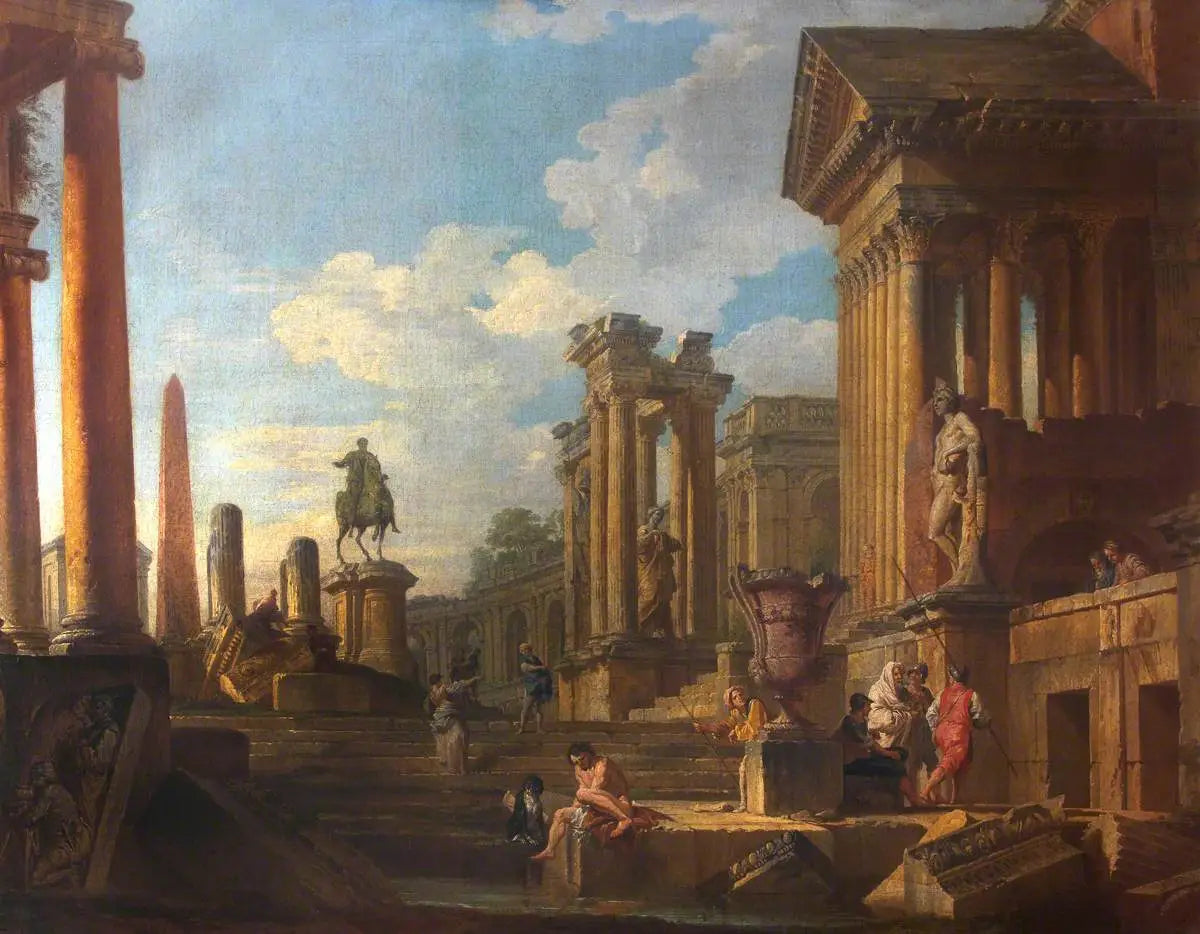 Ruines romaines avec figures - Giovanni Paolo Panini - Alpha Reproduction