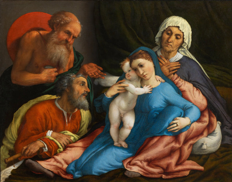 Sagrada Familia con los santos Jerónimo y Ana - Lorenzo Lotto