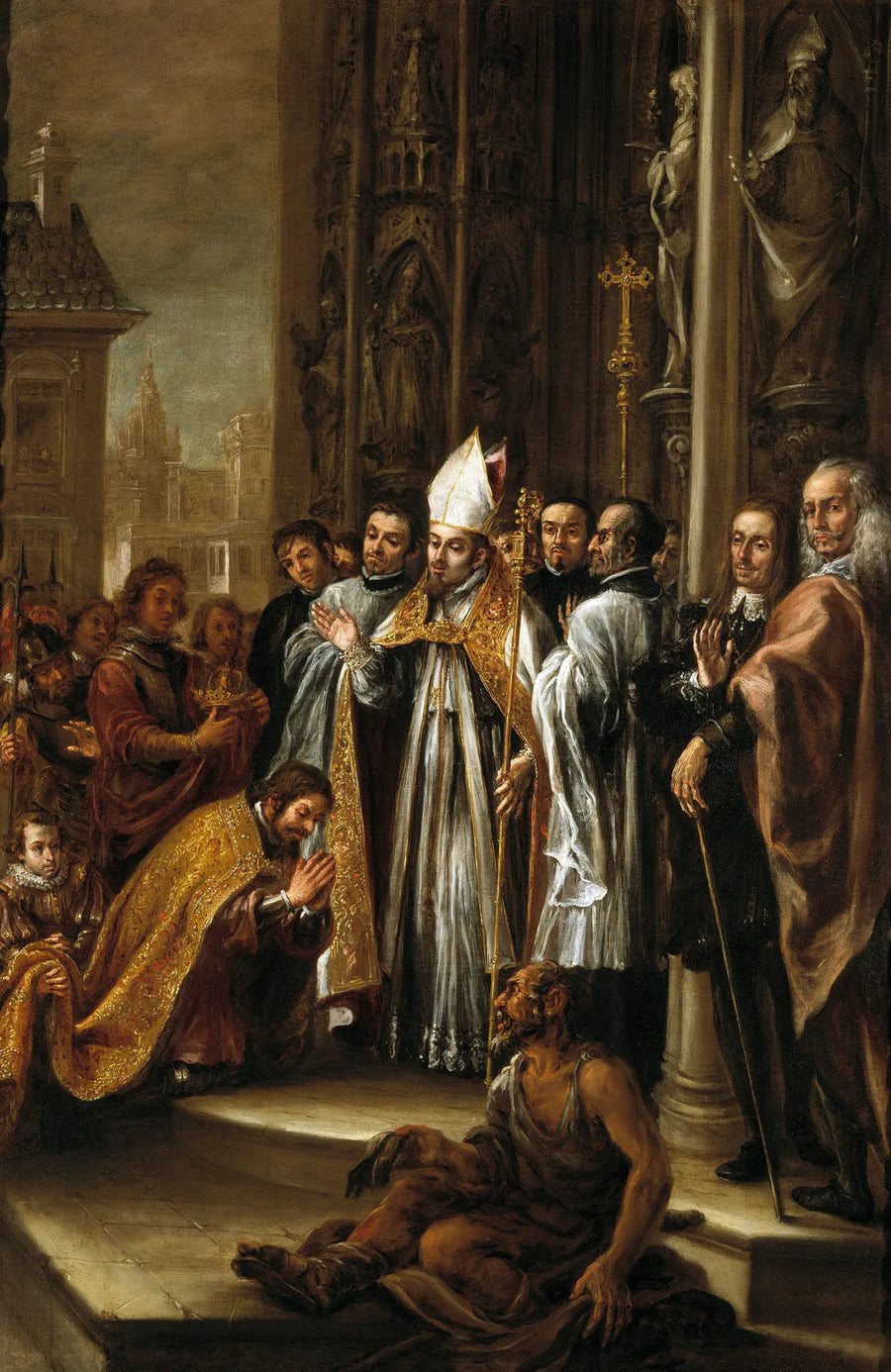San Ambrosio absuelve al emperador Teodosio - Juan de Valdés Leal