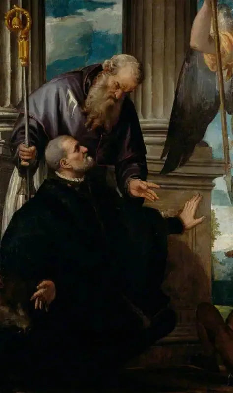 San Antonio Abad, patrón de un donante de rodillas - Paolo Veronese
