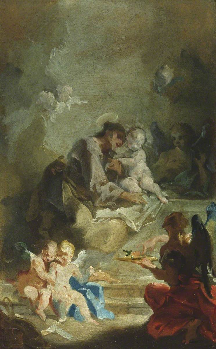 San Antonio de Padua adorando al Niño Jesús - Giovanni Battista Pittoni