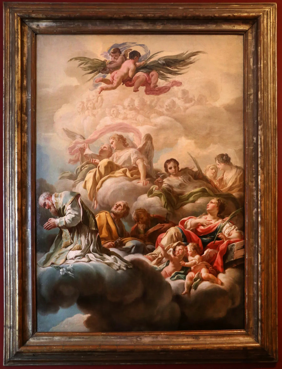 San Antonio de Padua, san Pedro y santa Catalina en las nubes - Corrado Giaquinto