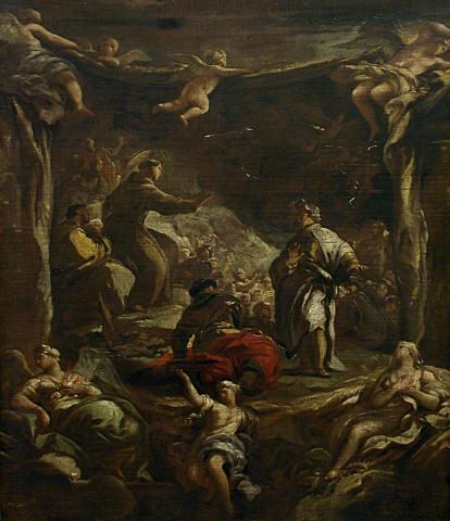 San Antonio de Padua reprimiendo al tirano Ezzelino - Luca Giordano