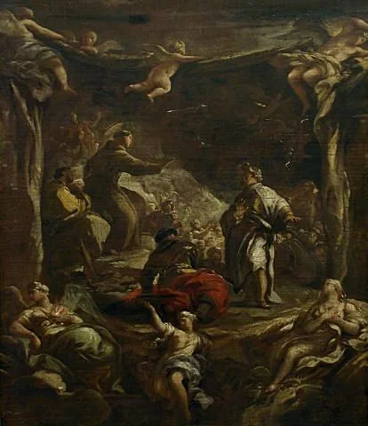San Antonio de Padua reprimiendo al tirano Ezzelino - Luca Giordano