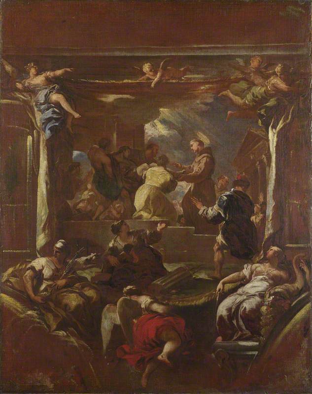 San Antonio de Padua restaura el pie de un hombre - Luca Giordano