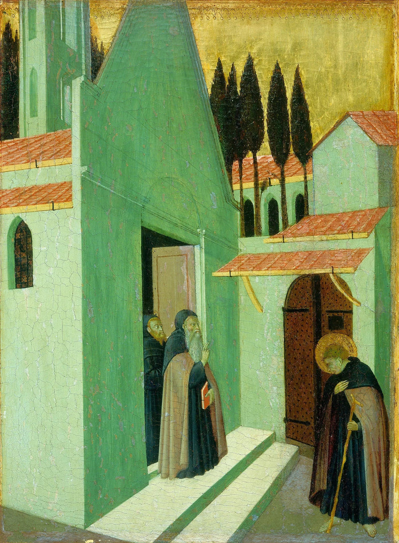 San Antonio abandona su monasterio - Maestro de la Osservanza