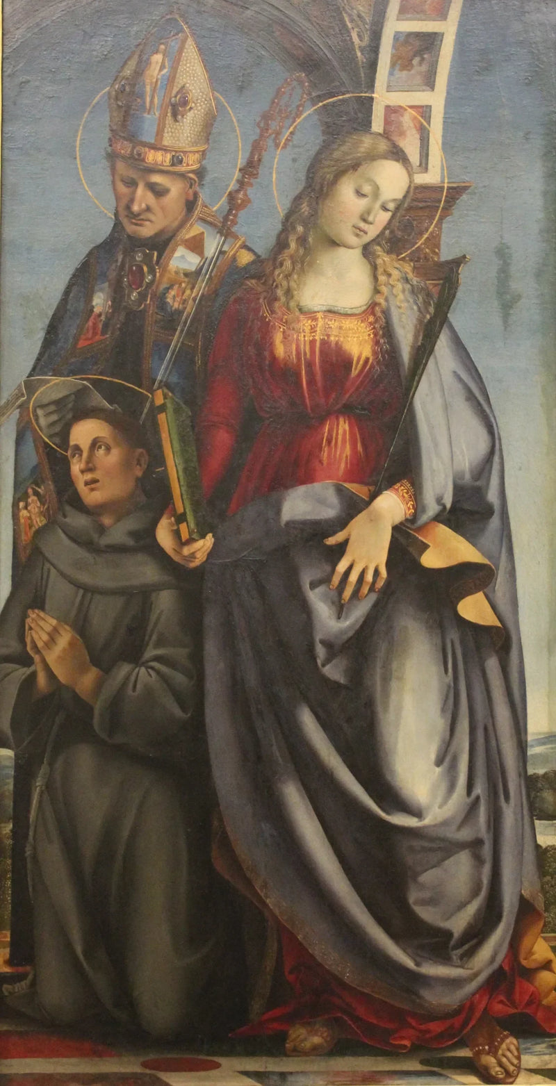 San Agustín, Santa Catalina de Alejandría y San Antonio de Padua - Luca Signorelli