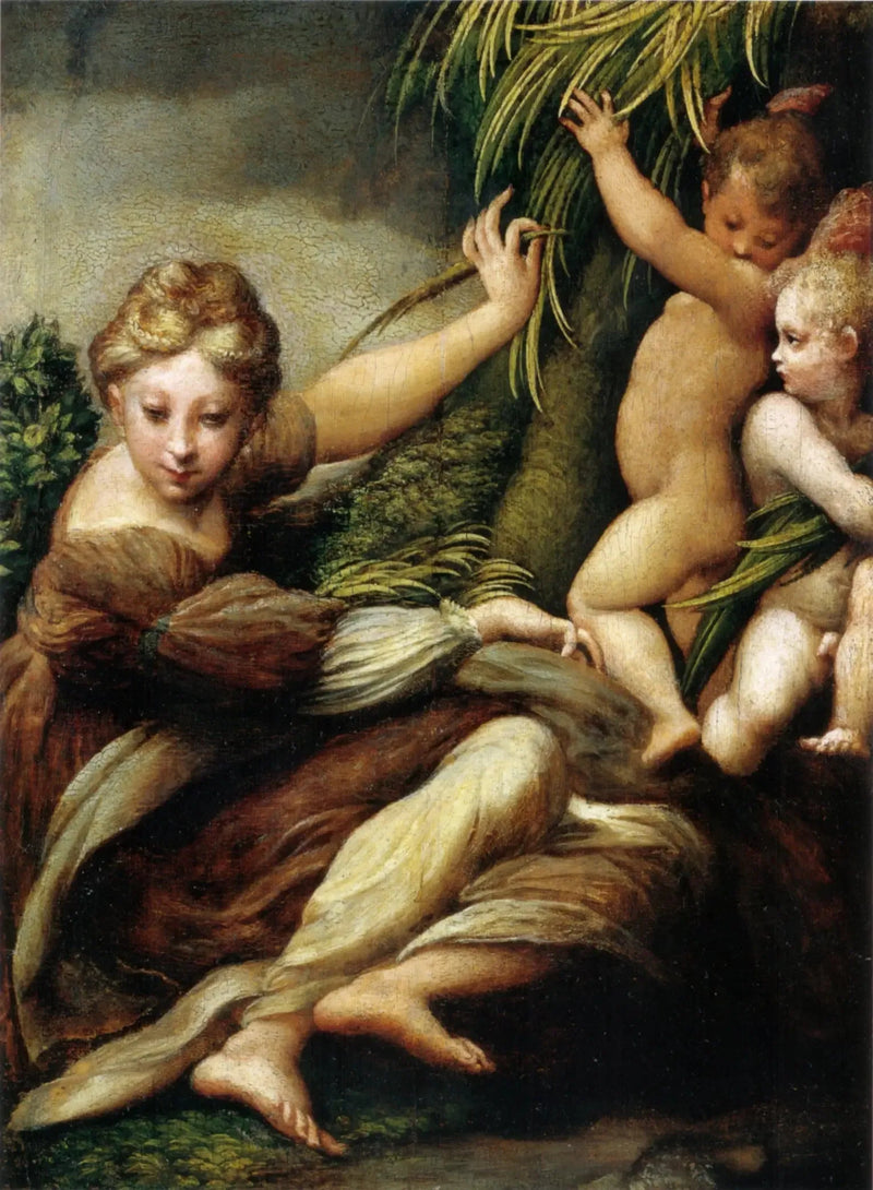 Santo con dos ángeles - Parmigianino