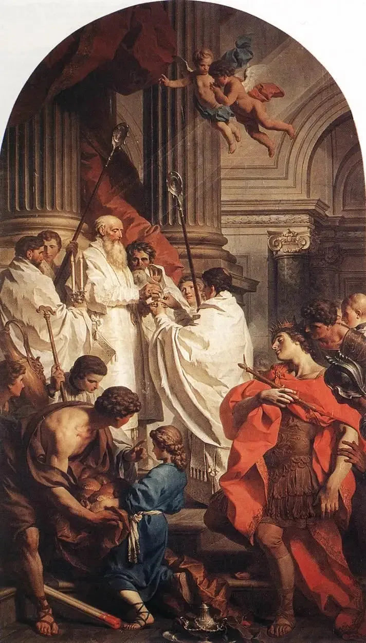 San Basilio celebrando la misa ante el emperador Valente - Pierre Subleyras