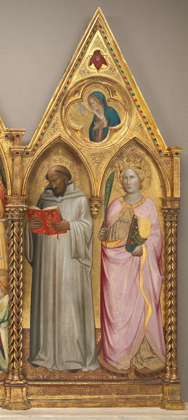 San Bernardo y Santa Catalina de Alejandría con la Virgen de la Anunciación [panel de la derecha] - Agnolo Gaddi