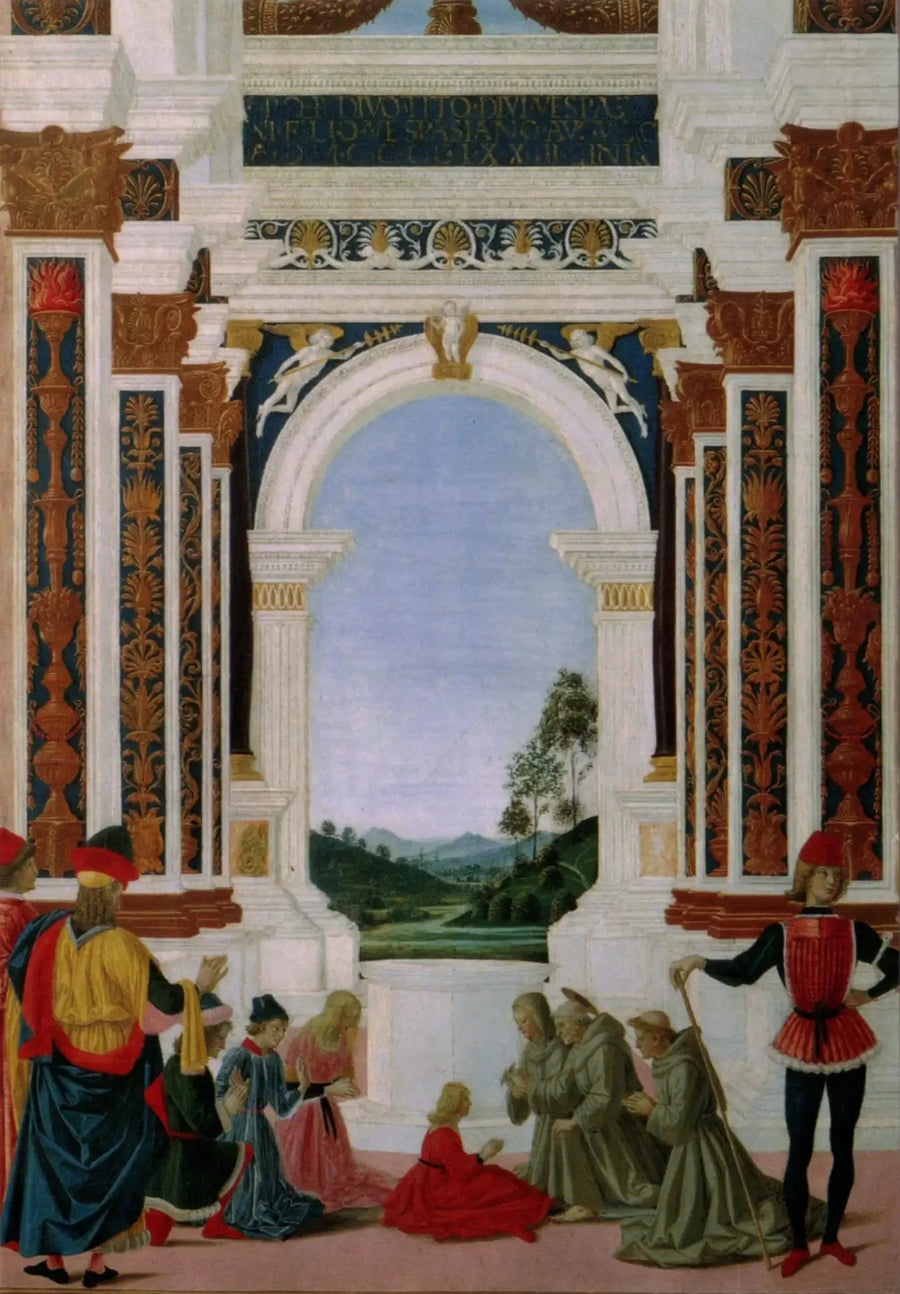 San Bernardino sanando a una niña - Pietro Perugino