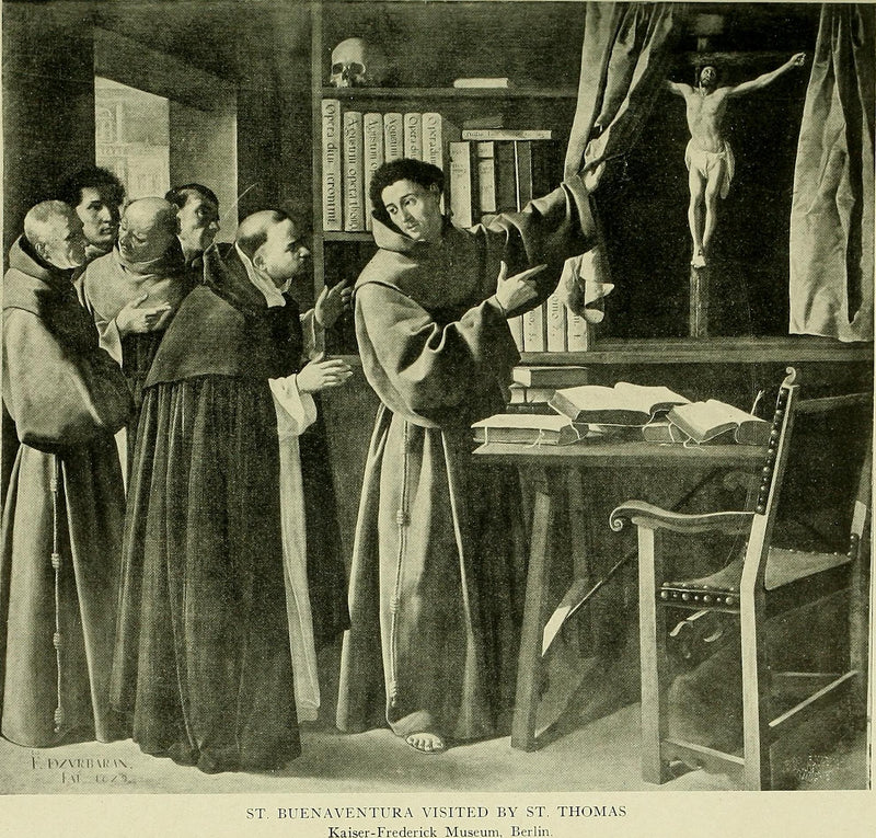 San Buenaventura y Santo Tomás de Aquino ante el Crucifijo - Francisco de Zurbarán