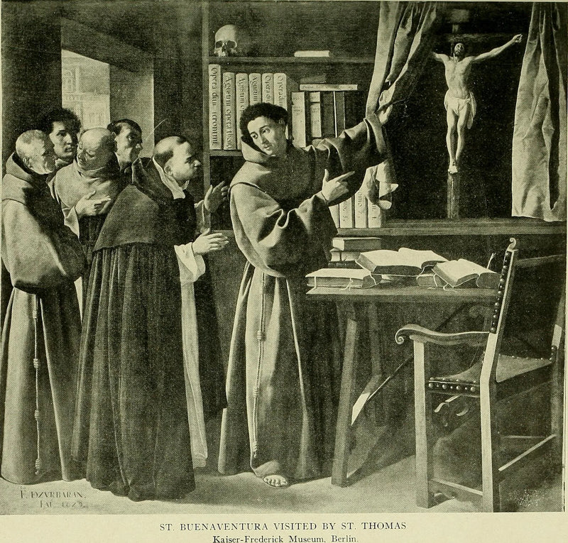 San Buenaventura y Santo Tomás de Aquino ante el Crucifijo - Francisco de Zurbarán