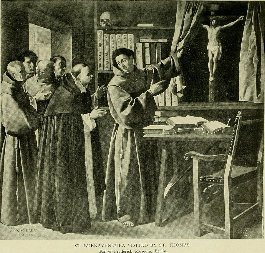 San Buenaventura y Santo Tomás de Aquino ante el Crucifijo - Francisco de Zurbarán
