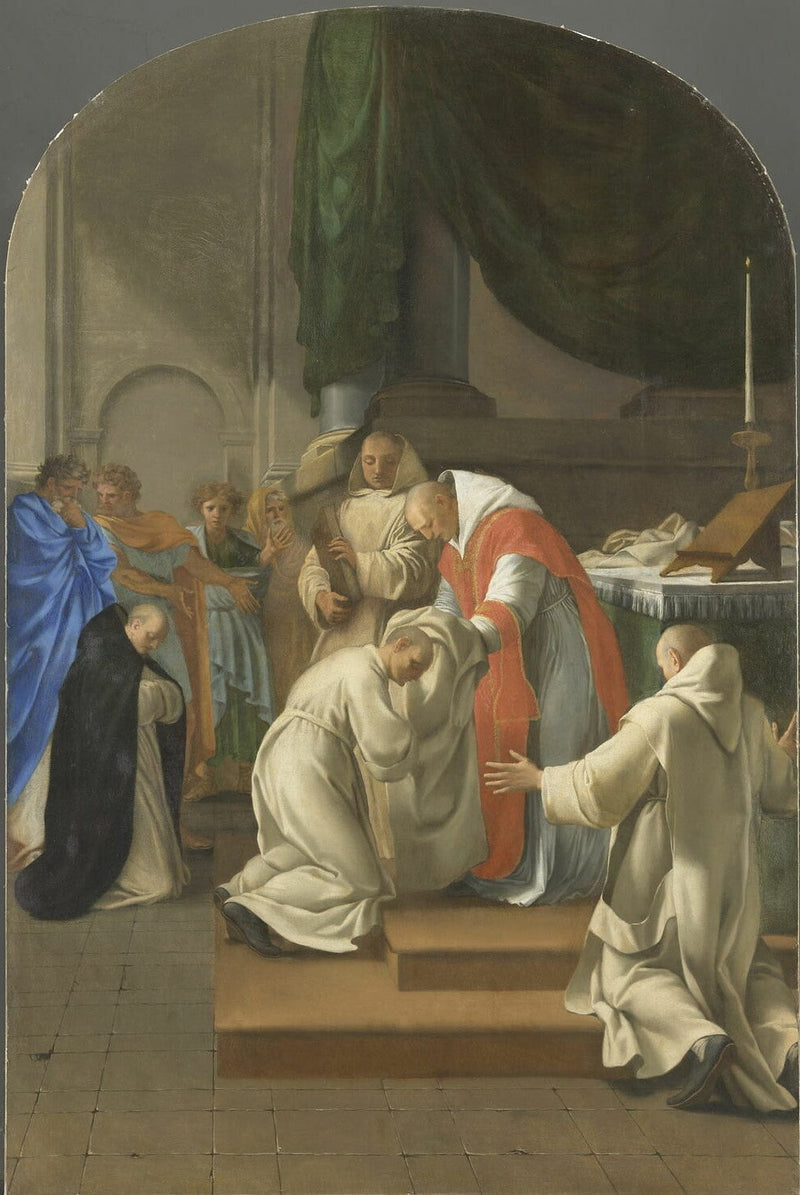 San Bruno viste a varias personas - Eustache Le Sueur